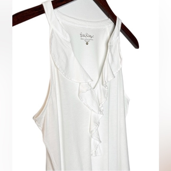 Lilly Pulitzer Shay Ruffled Neck Top Sz M - Picture 7 of 7